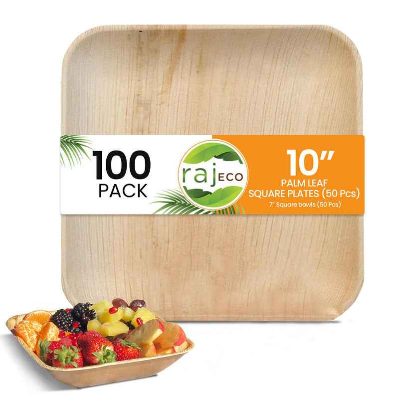 Eco-friendly , Sustainable ,Biodegradable , Palm leaf dinner plates ,Party plates