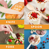 Wooden Cutlery -Spoon, Fork, and Knives - 200 Pack