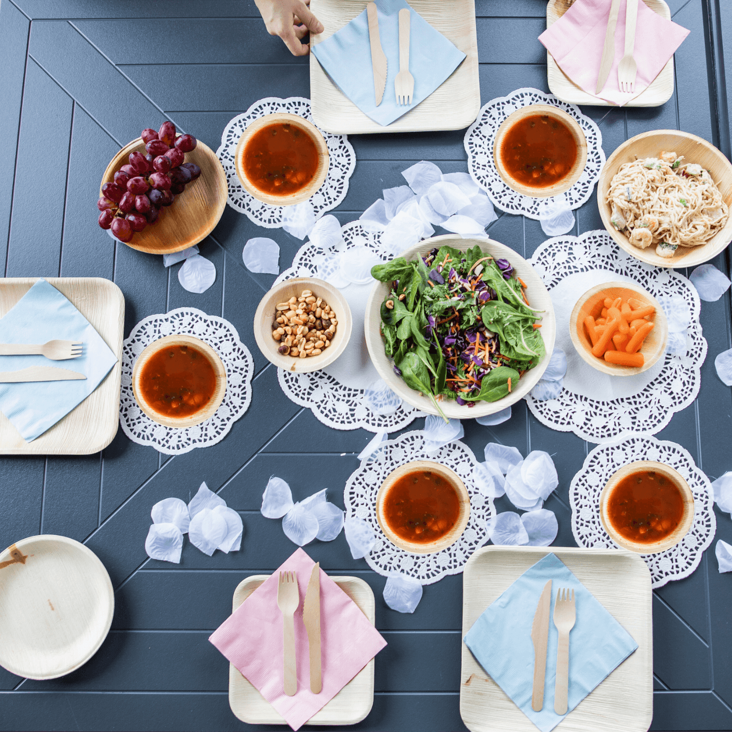 Eco-friendly ,Sustainable, Biodegradable, Disposable ,Compostable, Natural Handcrafted, Organic , Palm Leaf Tableware, Party Supplies