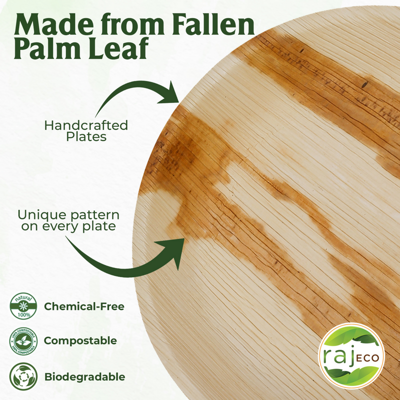 Eco-friendly , Sustainable ,Biodegradable , Palm leaf dinner plates ,Party plates