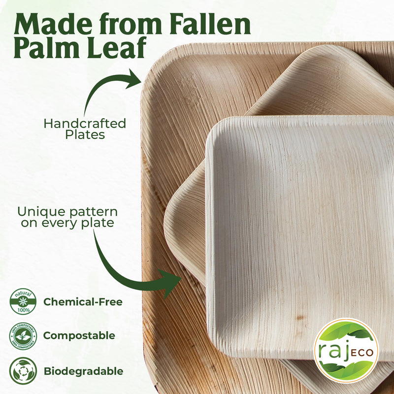 Eco-friendly ,Sustainable, Biodegradable, Disposable ,Compostable, Natural Handcrafted, Organic , Palm Leaf Tableware, Party Supplies